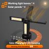 13200mAh Rechargeable Solar Work Light with Folding Stand and Carrying Bag, AODOO 8000 Lumen Stepless Dimmable , White/Warm/Nature White/RED(SOS) with Detachable Tripod (Black) view 2