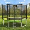AOTOB 8 FT Trampoline Safety Enclosure Net Combo Bounce Jump for Kids Outdoor with Spring Pad Waterproof Jump Mat & Ladder (Avocado)