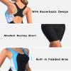 beautyin Boyleg Swimsuits for Women Racerback Athletic One Piece Bathing Suit view 4