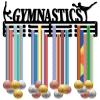 CREATCABIN Gymnastics Medal Rack Sports Medal Holder Display Race Competition Awards Ribbons Organizer Black Metal Mount Decor Frame for Wall Hanging 60+ Medals Player Women Athlete 15.7x5.9Inch view 1