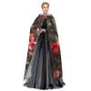 QASNLU Floral Skull print Halloween hooded cape decoration cape costumes for witches, Mardi Gras, Christmas view 3