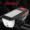 Bike Lights for Night Riding,Solar Charging Bicycle Light 3 Modes LED Road Mountain Bike Front Light Waterproof Bicycle Bell Light USB Rechargeable Headlight (Black) view 2