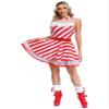 renvena Women's Christmas Dress Ballet Dance Costume Sleeveless Candy Cane Striped Tutu Dress Red XX-Large view 1