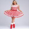 renvena Women's Christmas Dress Ballet Dance Costume Sleeveless Candy Cane Striped Tutu Dress Red XX-Large view 2