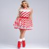 renvena Women's Christmas Dress Ballet Dance Costume Sleeveless Candy Cane Striped Tutu Dress Red XX-Large view 3