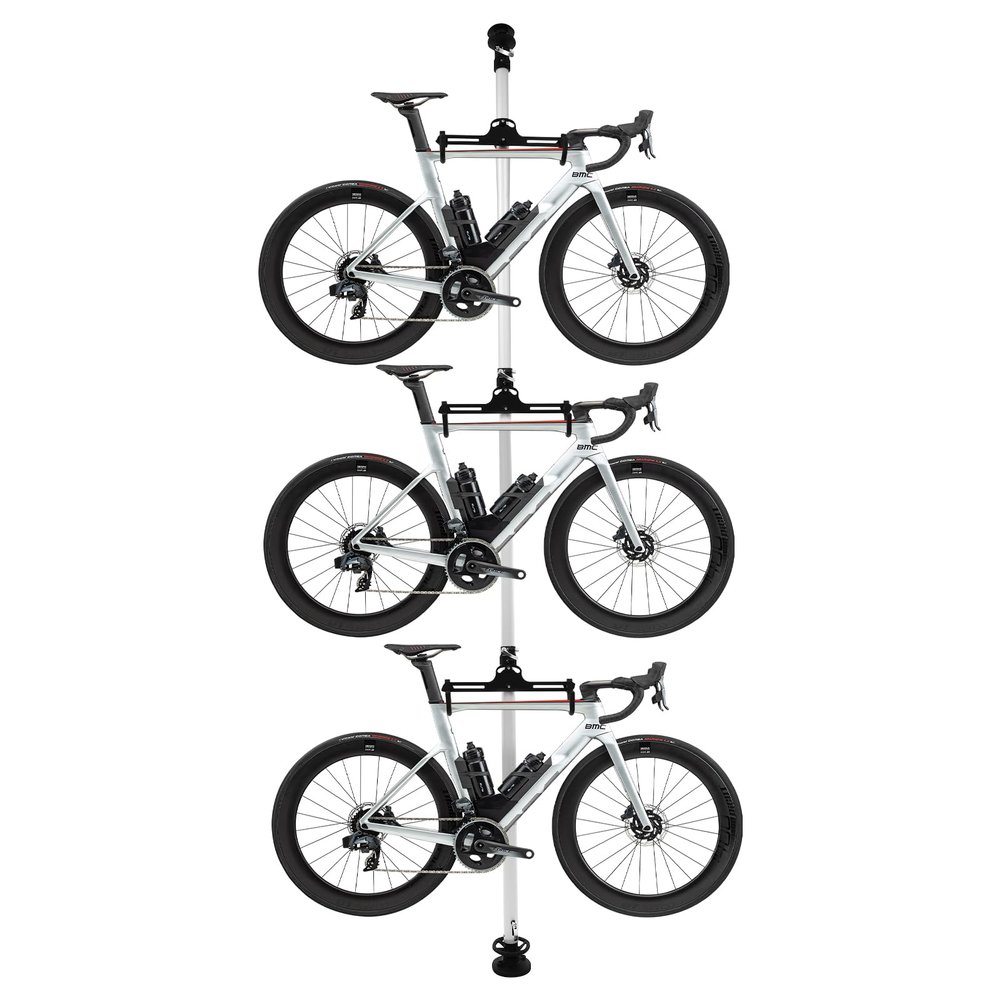 SHOUMANUAL 3 Bike Storage Rack, Vertical Freestanding Hanger Parking Rack with Adjustable Height Parking Rack Pole Stand for Storing Bicycles in Garages or Apartments for Tire  29"