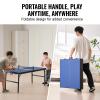 VEVOR Ping Pong Table, Mid-Size Table Tennis Game, Indoor MDF Table Tennis Table, Foldable Portable Complete Ping Pong Table Set with Net, 2 Paddles, 3 Balls, Carry Bag, Handle (No Assembly Required) view 3