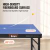 VEVOR Ping Pong Table, Mid-Size Table Tennis Game, Indoor MDF Table Tennis Table, Foldable Portable Complete Ping Pong Table Set with Net, 2 Paddles, 3 Balls, Carry Bag, Handle (No Assembly Required) view 4