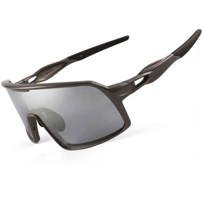 BangLong Polarized Cycling Glasses Sports Sunglasses, UV400 Protection, Men Women Running Fishing Driving Baseball Glasses (white silvery)