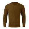 Men's V Neck Sweater Casual Twist Patterned Textured Long Sleeve Cable Knitted Pullover Sweaters Brown view 1
