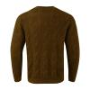 Men's V Neck Sweater Casual Twist Patterned Textured Long Sleeve Cable Knitted Pullover Sweaters Brown view 3