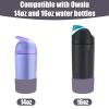 2pcs Silicone Boot for Owala Kids Water Bottle 16oz/14oz, Anti-Slip Water Bottle Cover Sleeve Anti-Dent Bottom Protector Wraps Compatible with Owala Kids Stainless Steel Bottle Accessories(Gray) view 2