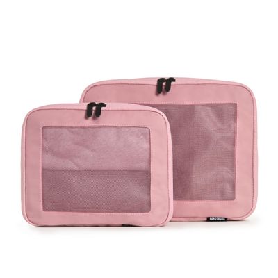 Aerotrunk Compression Packing Cubes for Travel - Luggage Organizer Bags - Double Zipper Packing Cubes for Suitcases (2-Pack, Rose)