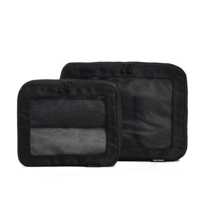 Aerotrunk Compression Packing Cubes for Travel - Luggage Organizer Bags - Double Zipper Packing Cubes for Suitcases (2-Pack, Black)