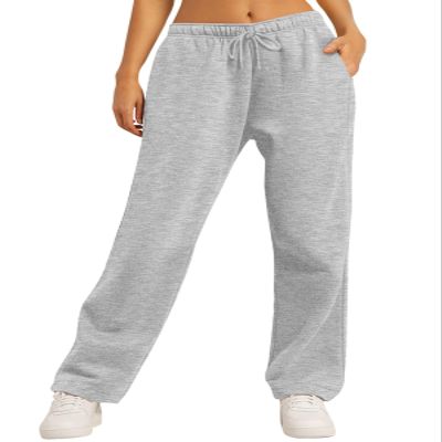 AUTOMET Women's Wide Leg Sweatpants Plus Size Baggy Straight Leg Lounge Pants Fall Outfits Athletic Joggers with Pockets Grey XXL