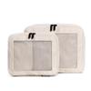 Aerotrunk Compression Packing Cubes for Travel - Luggage Organizer Bags - Double Zipper Packing Cubes for Suitcases (2-Pack, Beige)
