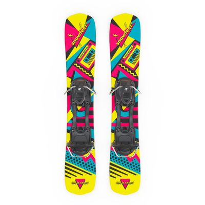 Skiboards | Snowblades | Skiblades | Short Skis | Mini Skis for Snow by Snowfeet | 65 cm (Retro | for ski Boots)