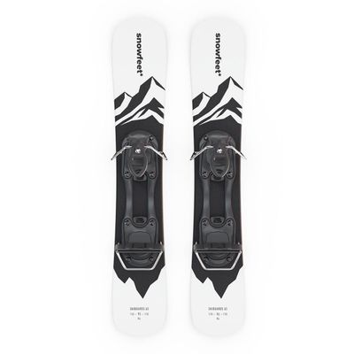 Skiboards | Snowblades | Skiblades | Short Skis | Mini Skis for Snow by Snowfeet | 65 cm (White Mountains | for ski Boots)
