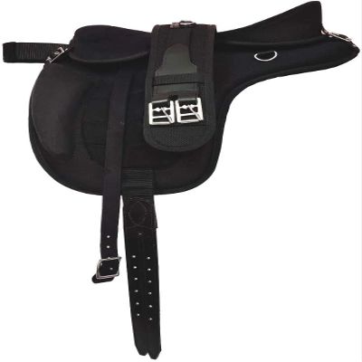 AD Saddlery All Purpose Synthetic Treeless Freemax Synthetic Suede English Horse Saddles Tack Free Matching Girth Leather Straps Size: 10"-18" inches Seat Available F52 (14)