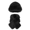 2 in 1 Faux Fur Hat Scarf Russian Style Cossack Hat Plush Collar Scarf Women Winter Warm Ushanka Cap Set