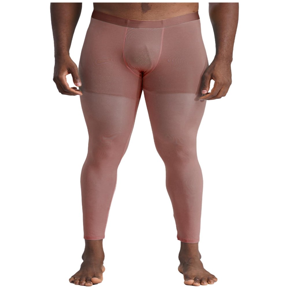 TiaoBug Men's Athletic Compression Pants Running Tights Workout Leggings for Yoga Gym Sports Nude Pink X-Large