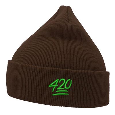 woxingwosu Beanies Hats Men Women 420 Embroidered Unisex Daily Beanie Knit Hats for Winter (7 1/2,Brown)
