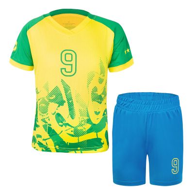 Cnins Boys & Girls Brazil 9 Soccer Jersey Outfit for Kids 5-6Y - Durable Playground-Ready Design (BZ9-CN,6T)