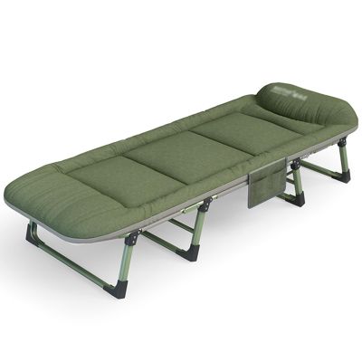 Portable Bed for Adults with Mattress, Folding Camping Bed with Comfort Mattress and Pillow, Foldable Bed Adjustable 6-Position, for Camping, Home, Yard, Office(190x65x30cm)