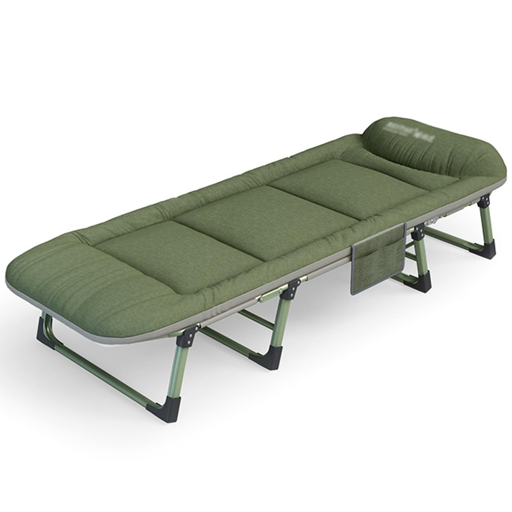 Portable Bed for Adults with Mattress, Folding Camping Bed with Comfort Mattress and Pillow, Foldable Bed Adjustable 6-Position, for Camping, Home, Yard, Office(190x65x30cm)