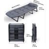 Portable Sleeping Cots for Adults with Mattress Folding Camping Cots with 6-Position Adjustable Backrest, for Camping, Beach, Travel, Home Office Lunch Break(180x65x30cm) view 2