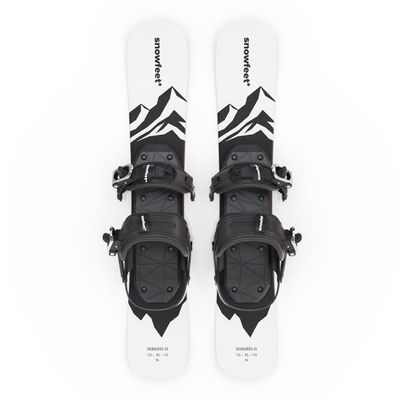 Skiboards | Snowblades | Skiblades | Short Skis | Mini Skis for Snow by Snowfeet | 65 cm (White Mountains | for Snowboard Boots)