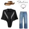 MYMORE Womens Rhinestone Fringe Shirt Crop Top Nashville Country Western Cowgirl Outfit Long Sleeve Glitter Button Up Shirts Top Dolly Costume Parton Party Club Cowboy Carter Outfit Clothing Black S view 3