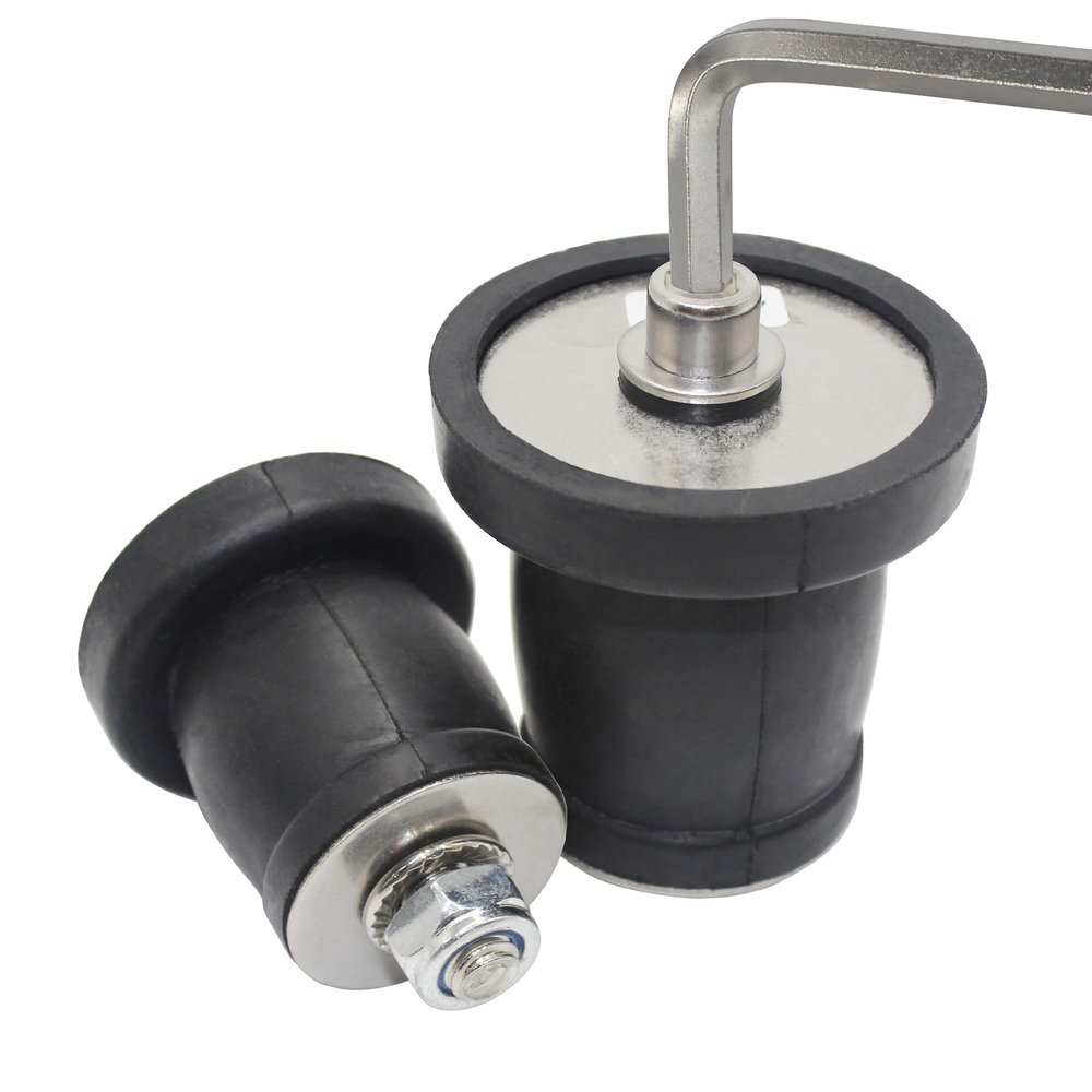 BOPOREAE Expandable Mechanical Seal, Cleanout Pipe Plug-Rubber Expansion Scupper Plugs & Removable Stainless Steel Allen Wrench Handle,1-7/8 to 2-1/4 in Sewer Cap Cover, Winterizing Pool Boat Plugs