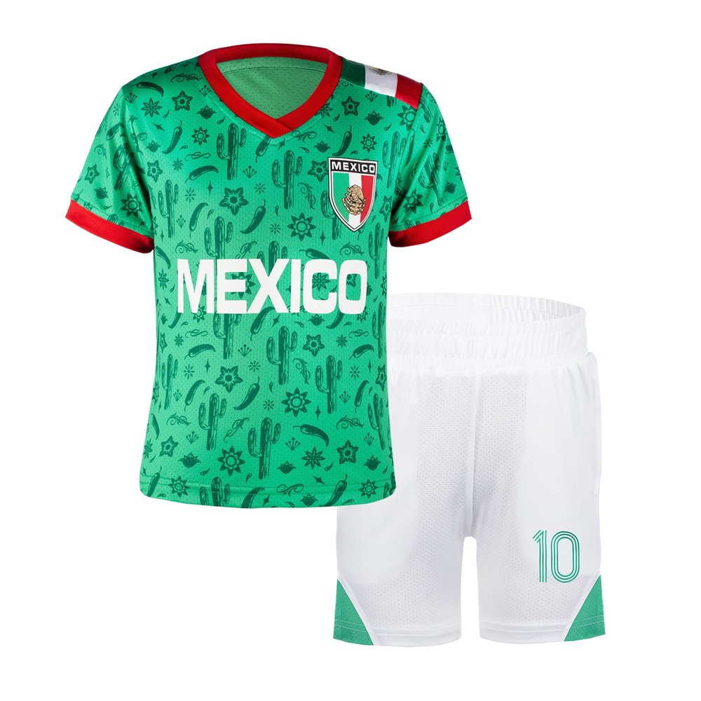 Cnins Toddler Mexico Soccer Essentials - Mexico Flag Design Boys & Girls Football Jersey Kids Match Day (MX10-CN,3T)