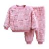 Toddler Boys Girls Fleece ajama Set Winter Warm Plush Tops+Pants Outfits Slepwear 2 Piece (Pink, 3-4 Years) view 1