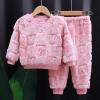 Toddler Boys Girls Fleece ajama Set Winter Warm Plush Tops+Pants Outfits Slepwear 2 Piece (Pink, 3-4 Years) view 3