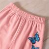 Toddler Girl Butterfly Print Long Sleeve Hoodie Pants Set Children Kids Girls 2Pcs Clothing Sets (Pink, 18-24 Months) view 3