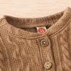 Newborn Baby Boy Girl Clothes Ribbed Knitted Cotton Long Sleeve Romper Long Pants Thick Warm Fall (Brown, 3-6 Months) view 3