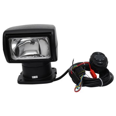 12V 100W 2500LM Boat Search Light, Boat Remote Control Spotlight, Portable Halogen Search Light, 360 Rotating Marine Search Spot Lights with 2600ft Irradiation Distance (Black)