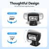 12V 100W 2500LM Boat Search Light, Boat Remote Control Spotlight, Portable Halogen Search Light, 360 Rotating Marine Search Spot Lights with 2600ft Irradiation Distance (Black) view 4
