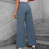 Lastesso Women Clothing Pants for Women Solid Straight Wide Leg Trousers with Pcoekts High Waisted Baggy Business Casual Suit Pants Todays Daily Deals view 3