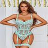 Avidlove Lingerie for Women Lace Corset and Panty Outfits Garter Lingerie Sets Light Green S view 4