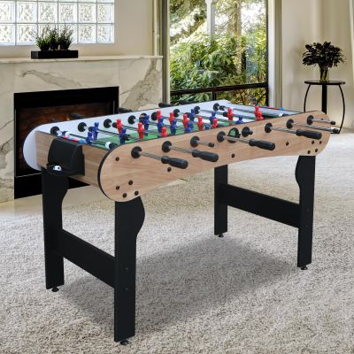 5ft Foosball TableMini Competition Soccer Table Game with All Accessories, Leg Levelers and Heavy-Duty Legs. Perfect for Home, Game Rooms, and Parties (Oak)