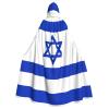 QASNLU Israeli flag print Halloween hooded cape decoration cape costumes for witches, Mardi Gras, Christmas view 1