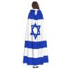QASNLU Israeli flag print Halloween hooded cape decoration cape costumes for witches, Mardi Gras, Christmas view 4