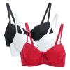 3PC Push Up Bras for Women Sexy Lace Full Coverage Wirefree Everyday Bra Soft Comfy Breathable Daily Padded Underwear