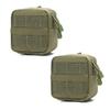 2 Pack Mini Tactical Molle Compact Ammo Pouch - General Purpose Admin Pouches Small Admin Molle Pouches EDC Tool GP Pouch Bag Horizontal Utility Multi-Purpose Waist Belt Bag (Green) view 1