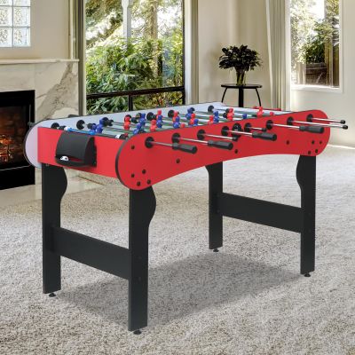 5ft Foosball TableMini Competition Soccer Table Game with All Accessories, Leg Levelers and Heavy-Duty Legs. Perfect for Home, Game Rooms, and Parties (Red)