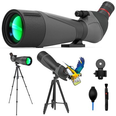 Gosky 20-60x85 Spotting Scope with Full Size Tripod, Phone Adapter and Cleaning Kit, Spotting Scopes for Bird Watching, Wildlife ViewingPortable with Carrying Bag