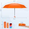 Yoobure Travel Umbrella Portable Compact Umbrellas, Pocket Mini for Purse, Umbrellas for UV Sun & Rain Small for Backpack, Umbrella with Case Folding for Kids Women,Orange view 2